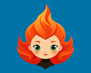 
scarlet witch with fiery hair