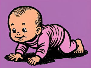 Bebe gateando 