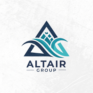 Altair Group logo featuring an abstract design with navy and teal hues. The company name is displayed in a modern sans-serif font.