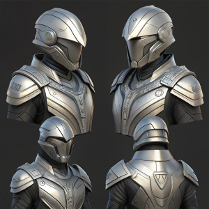 Various designs of Firefall Raptor armor, all featuring a sleek, metallic silver finish.