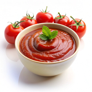  Tomato sauce or ketchup bowl  on white background 