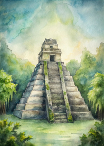 Tikal ruins, Pete, Guatemala, front view
