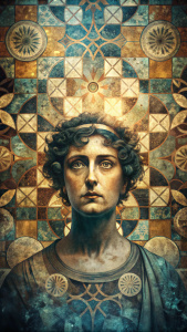 shot with  daguerretype,over head view,tile -  ,portrait----  ,ROMAN TİME---   -- abstract-and- --CW1OO