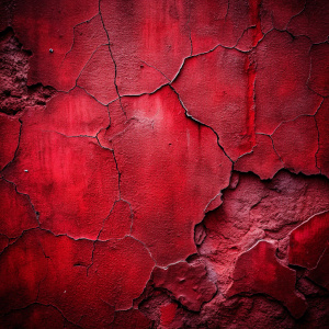 Red grunge texture background of cement plaster wall with cracks