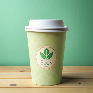 Take away coffee called SEON logo