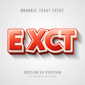 Today 3D editable text effect on white background


