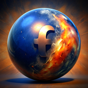 billiard ball with facebook logo coating