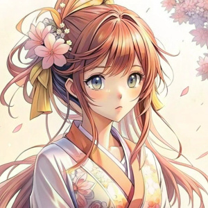 японская женщина anime оглядывается из-за спины