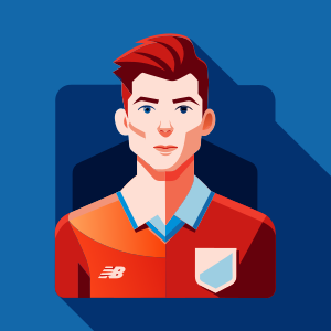 soccer player folder, vector style, solid colour background, vector style