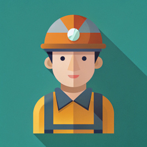 Mine worker.

Flat design. Vector. Minimalistic.
