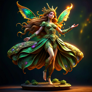 full bodx statue of dancing garde fairy, 3D
