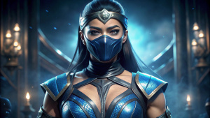 Adeline Rudolph as Kitana in Mortal Kombat movie, Adeline Rudolph as Kitana , Kitana, full body, realistic