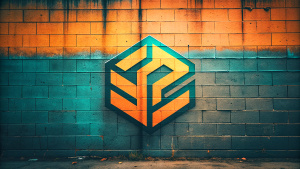 Minimalist Wall, perfect lines, Dark Logo, graffiti in the style of street art aesthetic, cute cartoonish designs