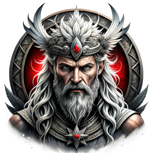 Nordic Godness Snotra - perfect realistic art, high-definition grey and black, white background tattoo design