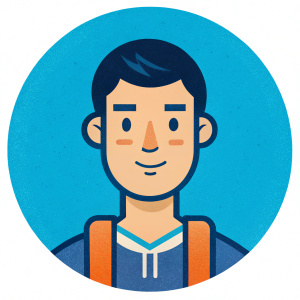 illustrate a male college student user persona named 