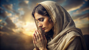 imagenes de oración para estar en paz con jesús. mujer hiperrealista.