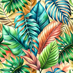 
Tropical leaves  design ,solıd backgraund .laying repead.

