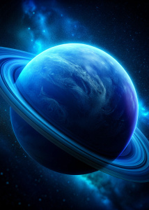 neptun dark blue planet,  slightly shimmering rings