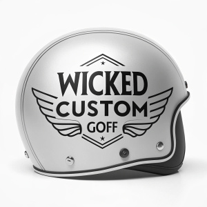 Wicked Custom Goff logo design. Sleek, shiny, and modern. White background