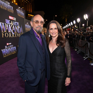 Richard Schiff and Sheila Kelley attending the star-studded premiere of Marvel Studios' 'Black Panther: Wakanda Forever'. Lavish event, glamorous attendees.