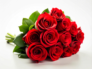 red rose bouquet placed on a white background There is no shadow on the ground.
Sharp, high quality images