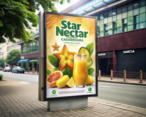 Star Nectar juice from carambola advertising on advertising posters