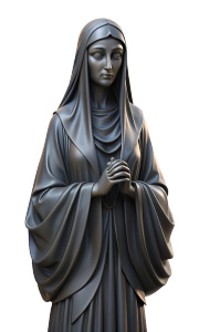 dark goth statue of the Virgin Mary 