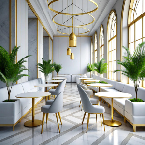 Best white and gold aesthetic modern Café 