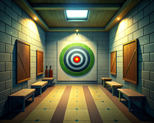 shooting range target on the wall