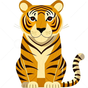 A TIGER FROM THE SIDE ... FLAT 2D STYLE