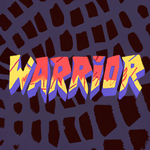 Illustration of the 'Warrior' font. Bold, edgy typeface with angular and jagged lines. Rock and roll, biker, and tattoo inspired design. Dark, textured background with intricate patterns.