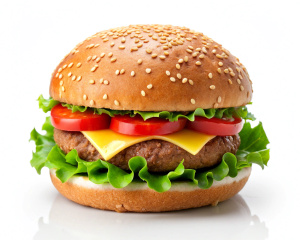 Burger   isolated on white background