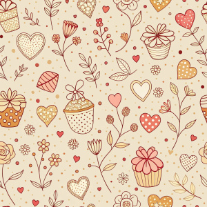 valentine day minimalist doodles for seamless pattern tile, light background