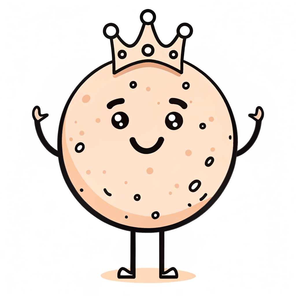 big cookie man with a crown on his head