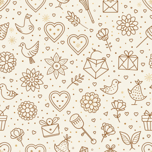 valentine day minimalist doodles for seamless pattern tile, light background