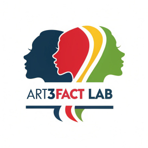 Stylized Art3fact Lab logo featuring abstract and humanoid shapes in vibrant colors. Bright red, vibrant green, and deep navy blue combine to form a dynamic design. Bold text 'Art3fact Lab' below. Modern, creative, and striking.