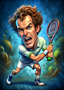  cartoon  angry John McEnroe playing tennis, ultra detailed   ,  background, style pop art, , style watecolor, black background,ready for print t-shirt, style art fabric, without horse, full body


