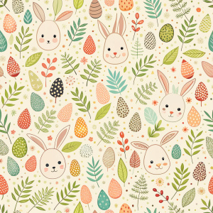 easter minimalist doodles seamless pattern tile, white ground