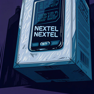 Nextel NexTel product packaging. Vibrant white and purple colors. Prominent logo and brand name in bold, modern font. Packaging text in German.