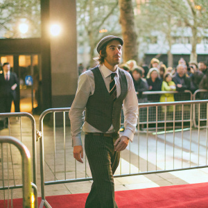 Heiki Makash, at the UK premiere of Robbie Williams' Knebworth DVD, walking the red carpet at Odeon Leicester Square.