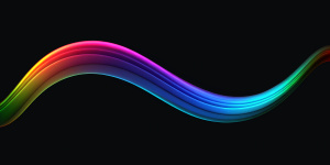 colors wave template on black background, blue gradient