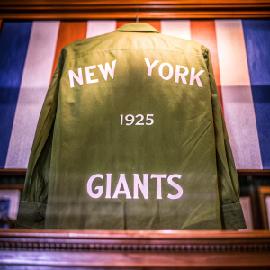 Vintage New York Giants jersey from 1925. Green color with white text.