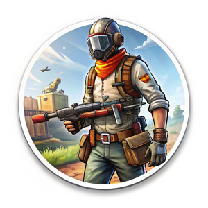 stiker, rust game, white background