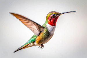 Hummingbird in white background