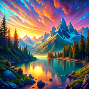 rocky mountain high elevation lake with a beautiful sunrise