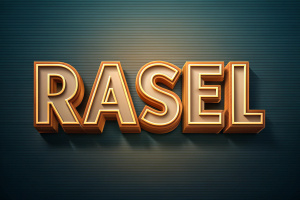 "Rasel"3D Text Effect for Stunning and Realistic  Design

