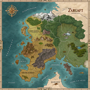 A detailed map of a mythical realm, depicting diverse landscapes and territories including Netherstorm, Outland, and Zangarmarsh. The map highlights the vast regions within the Warcraft universe.