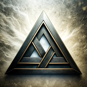 Valknut and runes - perfect  high-definition grey and black, white background 