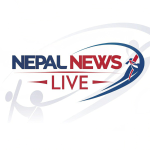 Modern logo design for a leading Nepali news channel. Clean, bold typeface with vibrant colors. Simple white background.