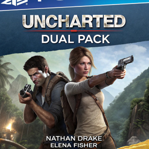 Uncharted Dual Pack game cover featuring iconic characters. Ready for gaming action on PlayStation 3.